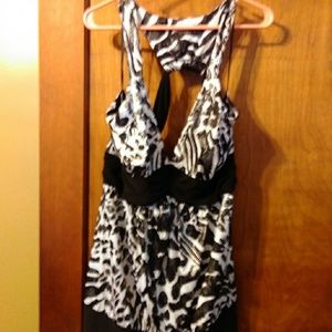 3X Black and White Club Top